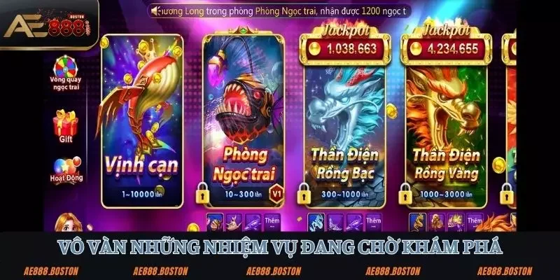 Bắn Cá Thần Rồng – Siêu Phẩm Săn Rồng Bùng Nổ Tại AE888 Vô vàn các nhiệm vụ bắn cá thần rồng đang chờ người chơi khám phá