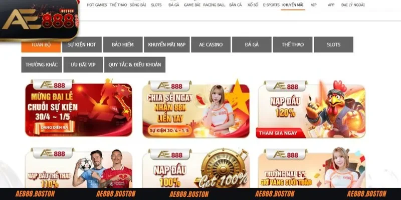 Khuyến Mãi AE888 Tổng hợp các chương trình khuyến mãi AE888