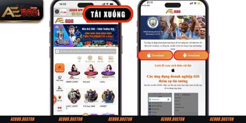 Tải App AE888 Tận hưởng vô vàn ưu đãi trên tải app AE888